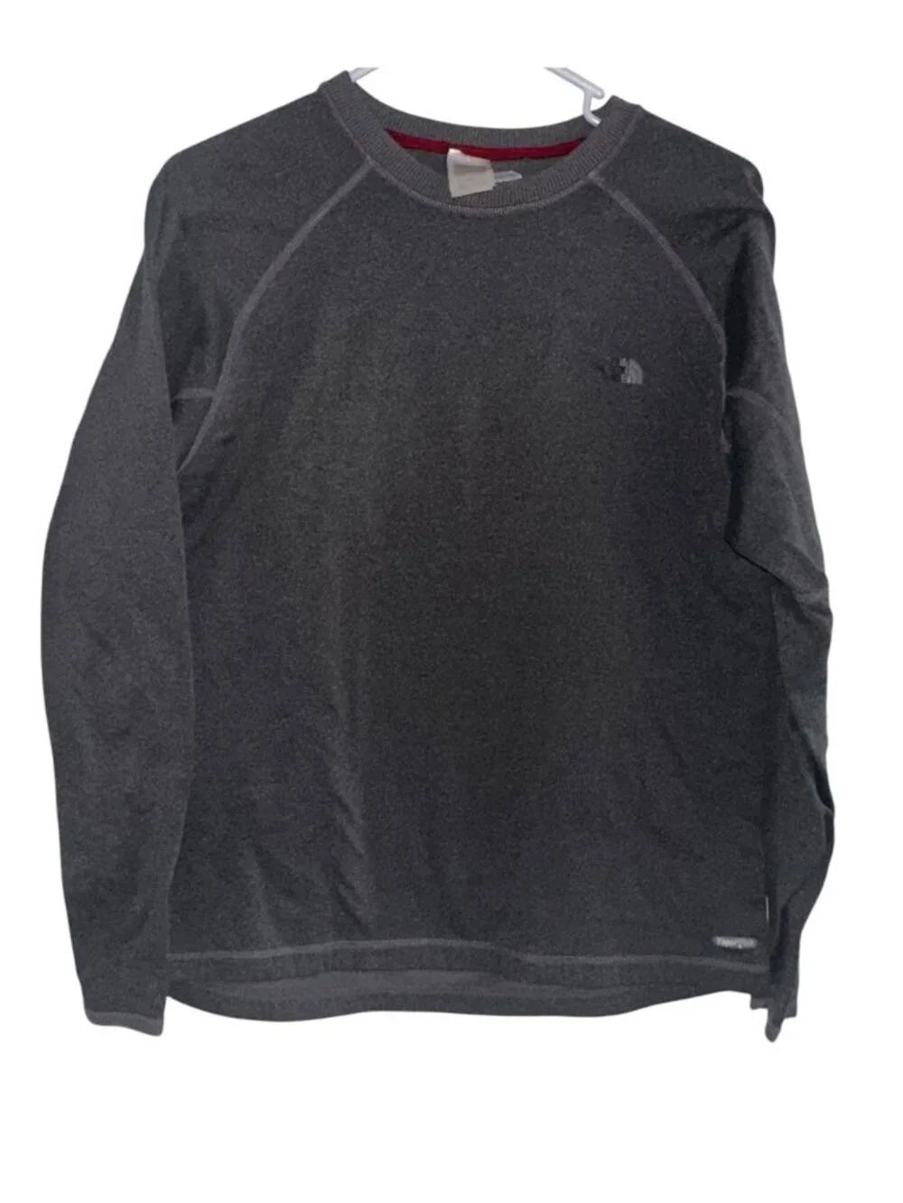 North Face Mens Long Sleeve Vapor Wick Base Layer Shirt Sz M Gray Knit